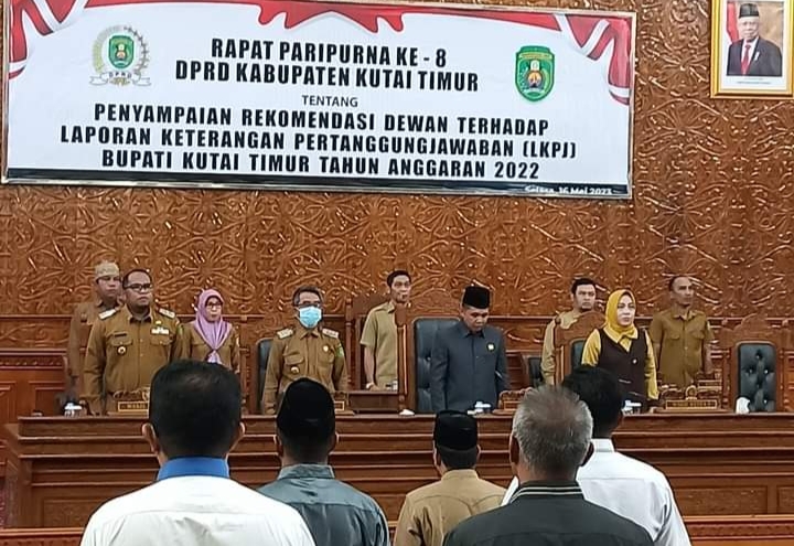 Rapat Paripurna Laporan Pansus LKPj Bupati Kutim TA 2022 Dipimpin Ketua DPRD