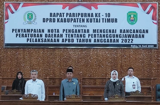 Rapat Paripurna tentang Raperda Pertanggungjawaban APBD Kutim 2022 Digelar