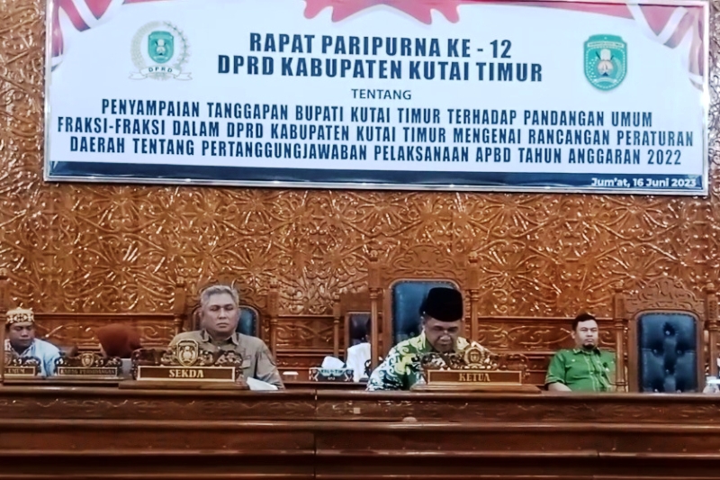 DPRD Kutim Gelar Rapat Paripurna ke-12 untuk Bahas Pertanggungjawaban APBD Tahun 2022