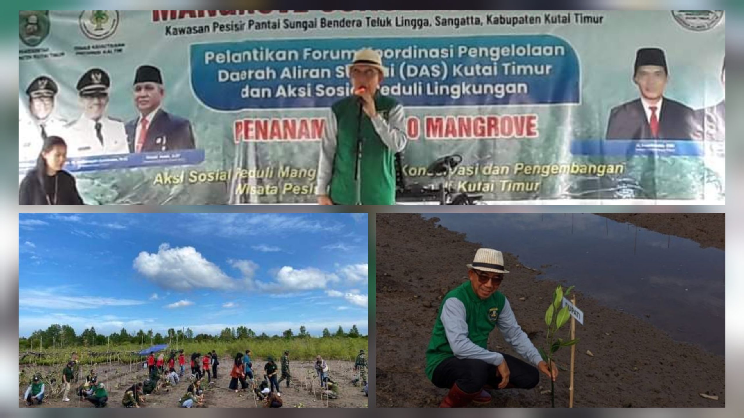 Usai Dilantik Bupati, Forum DAS Kutim Hijaukan Pantai Teluk Lingga