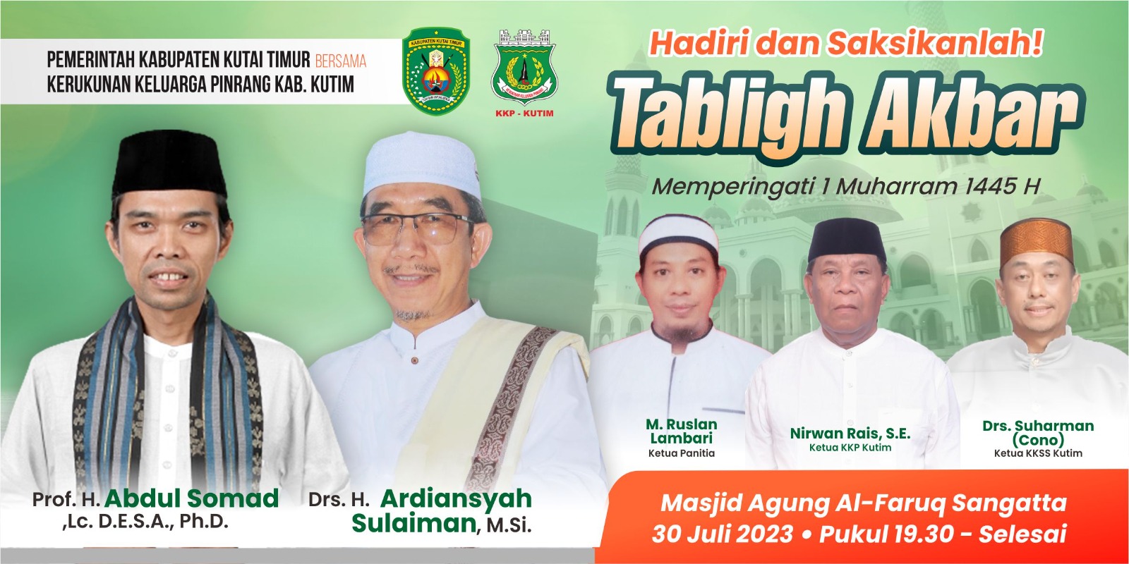 Tahun Baru Islam di Kutim Bakal Diisi Tabligh Akbar bersama Dai Kondang UAS