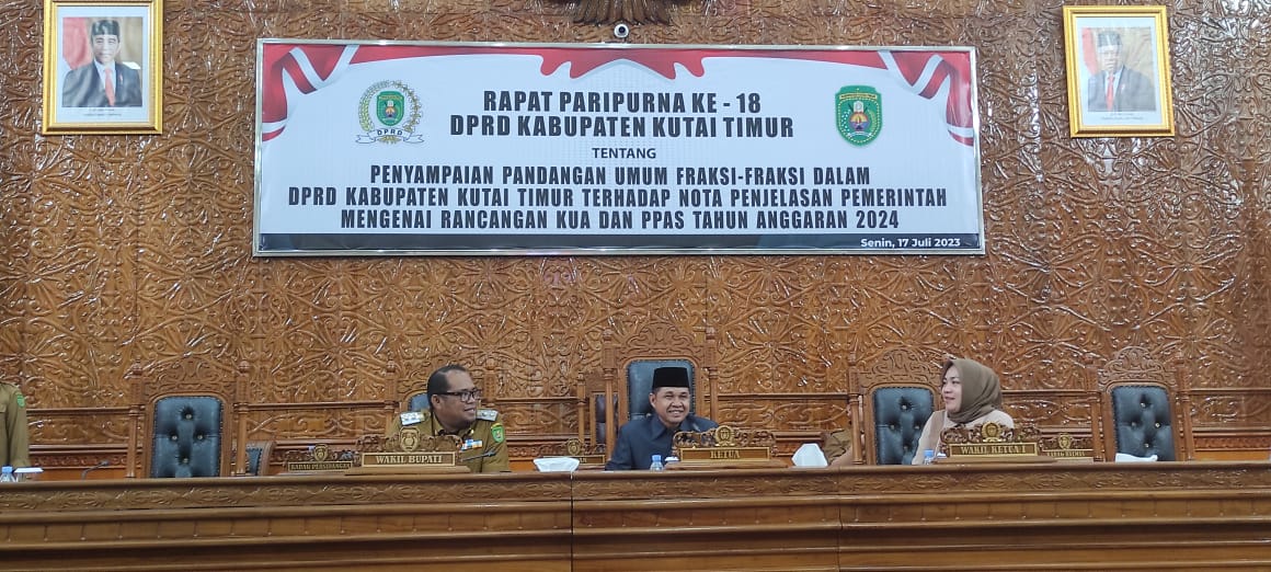 Fraksi-fraksi DPRD Kutim Sampaikan Pandangan Umum atas Rancangan KUA dan PPAS 2024