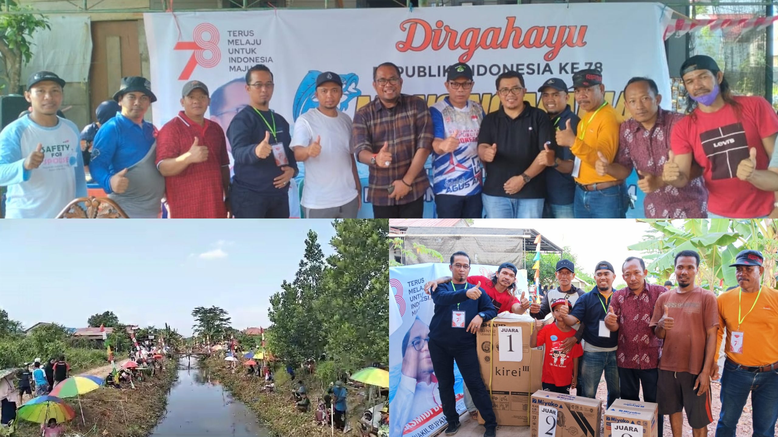 Wabup Kasmidi Ramaikan Mancing Mania HUT RI Warga RT 55 Sangatta Utara