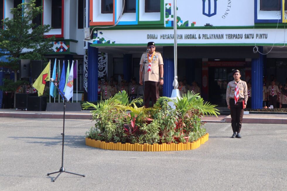 Hari Jadi Gerakan Pramuka ke-62 Kwarcab Bontang, Walikota Basri Pimpin Upacara