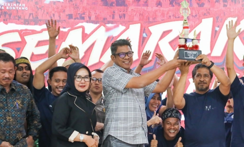 Wali Kota Bontang Basri Rase dan Wakil Wali Kota Najirah Hadiri Puncak Semarak Kemerdekaan RI di Setda Bontang