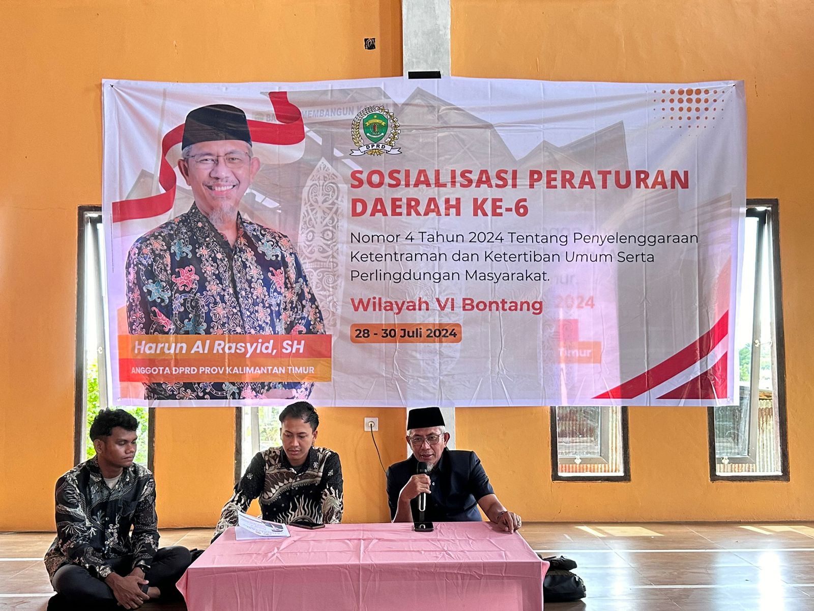 Anggota DPRD Kaltim Harun Al Rasyid Gelar Sosper ke-6 di Bontang Tentang Trantibum Linmas